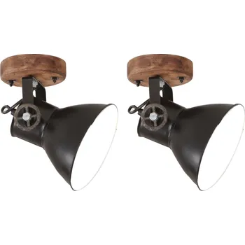 Stojací lampa zahrada-XL Industriální nástěnné/stropní lampy 2 ks černé 20 x 25 cm E27 320514