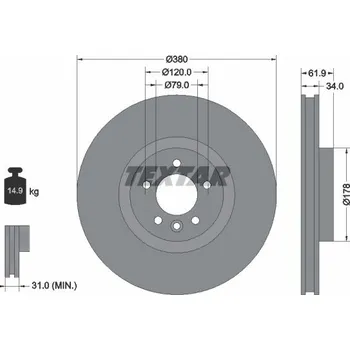 Brzdový kotouč Brzdový kotouč TEXTAR 92235605