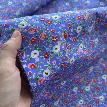 Bavlněné plátno kvítí na fialové