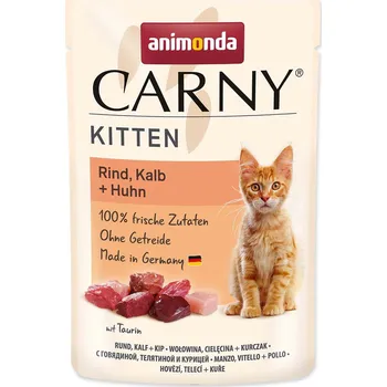 Krmivo pro kočku Kapsička Animonda Carny Kitten hovězí, telecí a kuře 85 g-KS
