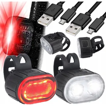 Cyklosvítilna SVĚTLO NA KOLO PŘEDNÍ ZADNÍ LED USB SILNÉ SVĚTLO NA KOLO