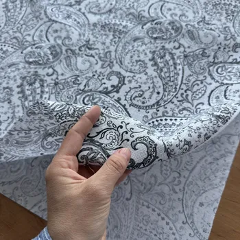 Bavlněné plátno dekorační šedivý paisley