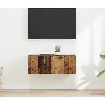 Obývací stěna vidaXL TV wall cabinet Nástěnný 2 pcs Staré dřevo 60 x 31 x 29.5 cm [892186]