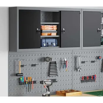 Skříňka na nářadí vidaXL Nástrojová skříň s policí Černá a šedá 50 x 20 x 55 cm [4103473]