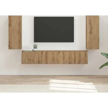 Obývací stěna vidaXL Sada televizního nástěnného kabinetu 4 pcs Artisanový dub [3408924]