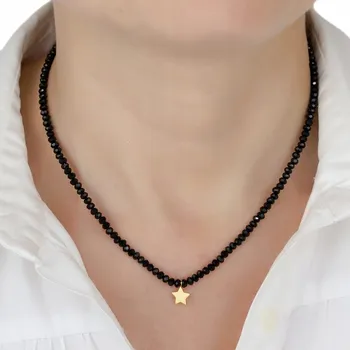 Náhrdelník Náhrdelník hvězda dámská OCEL UŠLECHTILÁ POZLACENÁ