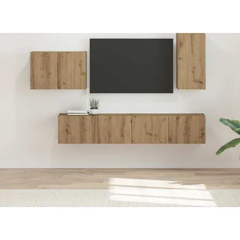 Obývací stěna vidaXL Sada televizního nástěnného kabinetu 4 pcs Artisanový dub [3408942]