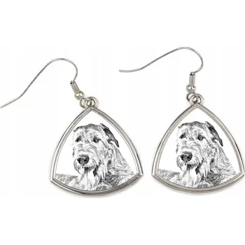 Náušnice Irský vlkodav Trojúhelníkové náušnice s potiskem