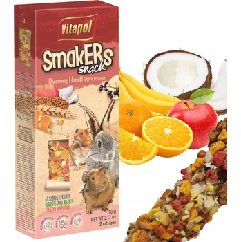 Krmivo pro hlodavce Vitapol SMAKERS Ovocná tyčinka pro hlodavce, 2 ks
