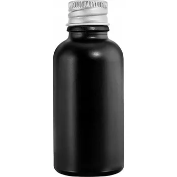 Skleněná lahvička 30 ml černá matná s hliníkovým uzávěrem