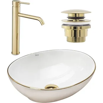 Umyvadlo Rea REA/S - SET umyvadlo na desku + baterie + klik klak KPL-10000
