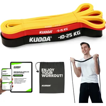 Sada 3 posilovacích gum Powerband odporové gumy fitness 2-30 kg Kudda