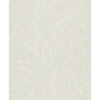 Tapeta SVĚTLE BÉŽOVÁ TAPETA S DROBNÝMI LÍSTKY DO POKOJE, EFEKT LÁTKY