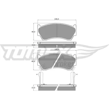 Brzdová destička Sada brzdových destiček, kotoučová brzda TOMEX Brakes TX 10-89