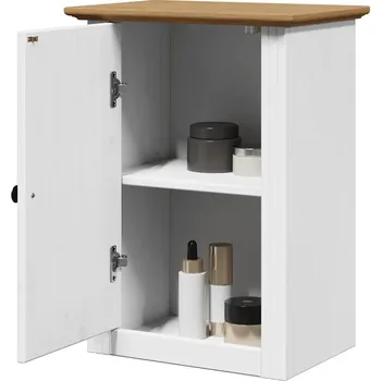 Koupelnový nábytek Nástěnná koupelnová skříňka BODO, bílo-hnědá, 44x30x60 cm