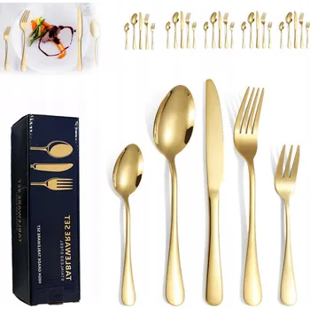 Příbor SADA PŘÍBORŮ ZLATÉ NEREZOVÉ PŘÍBORY PRO 6 OSOB SADA 30 KUSŮ