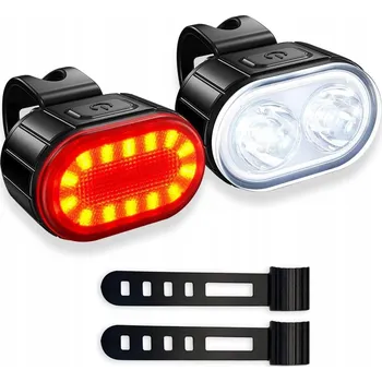 Cyklosvítilna PŘEDNÍ A ZADNÍ LED SVĚTLO NA KOLO, NABÍJECÍ, NA ŘÍDÍTKA