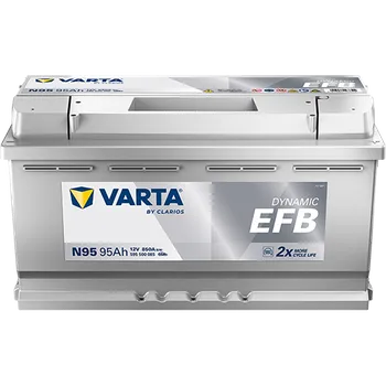 Autobaterie Varta Dynamic EFB 12V 95Ah 850A, 595 500 085, N95 česká distribuce, připravena k použití