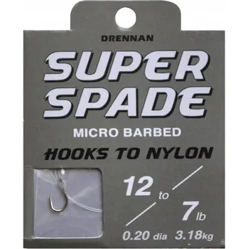 Rybářský háček Háčky pro lov u dna, na led, na plavanou, s návazcem, s protihrotem Drennan Super Spade 8 ks