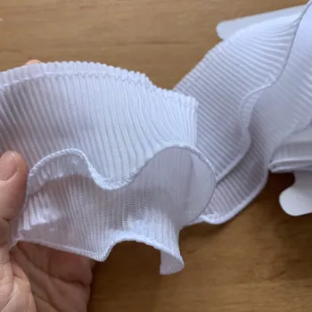 Stuha Volánek plisovaný bílý šíře 7,8 m