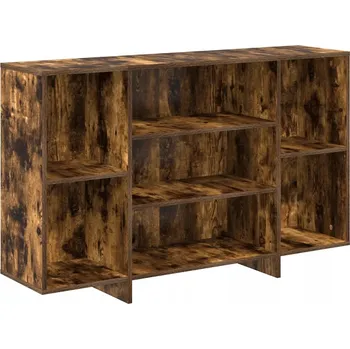 Komoda Skříňka s policemi 120x30x75 cm kouřový dub