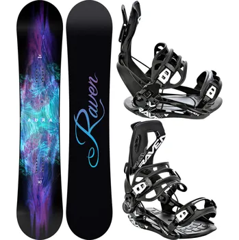 Snowboard RAVEN Snowboard set Raven Aura + vázání Raven FT360 155cm ZELENÁ|ČERNÁ 2023