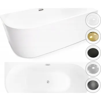 Vana Rohová volně stojící vana Pula pravá 160 cm akrylátová k postavení ke zdi