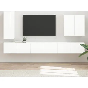 Obývací stěna vidaXL Nástěnný 6 pcs Vysoce lesklá bílá [3408947]