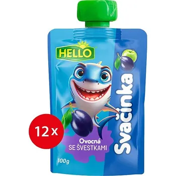 HELLO ovocná kapsička se švestkami 12× 100 g