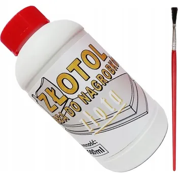 barva a nátěr na dřevo 0,5 L ZLATÝ LAK ZŁOTOL BARVA ZLATÁ DEKORATIVNÍ NA PÍSMENA NÁHROBKŮ 500 ml