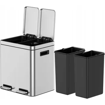 Odpadkový koš 30l koš na odpadky do kuchyně, dvoudílný, s tichým zavíráním víka