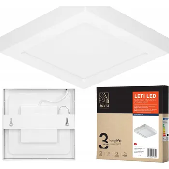 Stropní svítidlo Adviti přisazené čtvercové 18 W 3000 K bílé