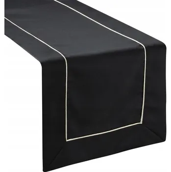 ubrus Běžec na stůl 40x200 Dorita černý se stříbrným lemováním