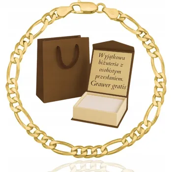 Náramek ZLATÝ PÁNSKÝ NÁRAMEK VZOR FIGARO Ryzost 585 / 925 + GRAVÍROVÁNÍ DÁREK