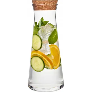 Karafa se zátkou na vodu a nápoje SKLENĚNÁ Emma Glasset 1170 ml POLSKÝ VÝROBEK