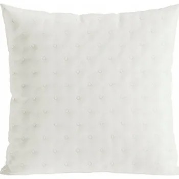 Povlak na polštářek Dekorační povlak na polštář krémový (ecru) 40x40 cm se vzorem s puntíky / koleček