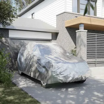 Plachta na motorové vozidlo vidaXL Autopotah pro SUV s popruhy na přezky celý stříbrný M [4008930]