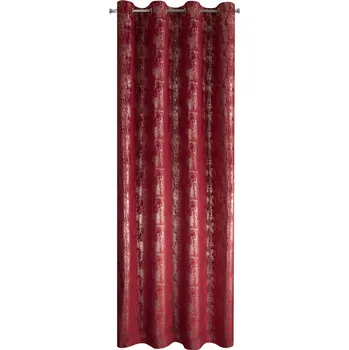 Obraz MODERNÍ VELUROVÝ ZÁVĚS BORDÓ SE ZLATOŽLUTÝM VZOREM 140X250 OKA