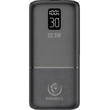 Powerbanka Powerbanka REBELTEC P30 LCD PD 30000 mAh 22.5W Černá