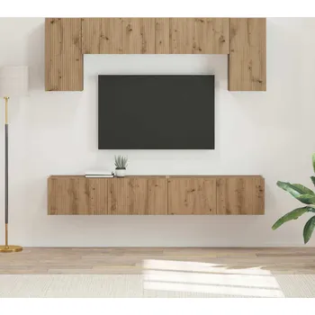 Obývací stěna vidaXL Sestava TV skříněk 5 pcs Betonově šedá kompozitní dřevo [3409054]