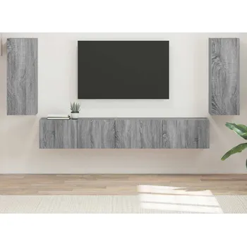 Obývací stěna vidaXL Sestava TV skříněk 4 pcs Šedá Sonoma kompozitní dřevo [3409165]