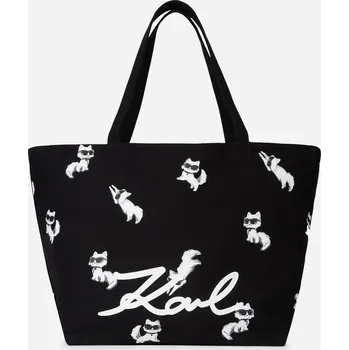 Kabelka TAŠKA KARL LAGERFELD IKON CHOUPETTE AOP SHOPPER BLACK