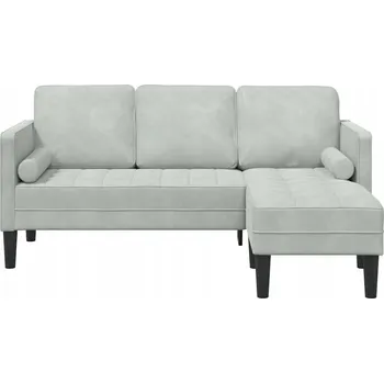 Pohovka Světle šedá zahradní pohovka pro 3 osoby s polštáři 173 x 131 x 67 cm