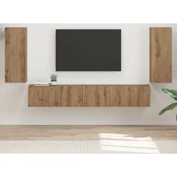 Obývací stěna vidaXL Sestava TV skříněk 4 pcs Artisanový dub kompozitní dřevo [3409167]