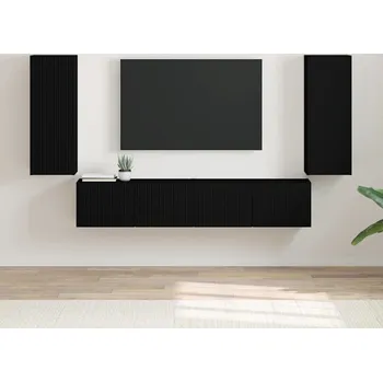 Obývací stěna vidaXL TV wall cabinet 2 pcs Černá 30 x 31 x 80 cm kompozitní dřevo [892292]