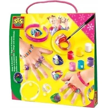 kreativní sada SES Creative 01007 Duhové malované prsteny a náramky umělecká Hračka