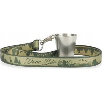 Sklenice Lovecká sada: kovový sklenička 20 ml a šňůrka s potiskem DARZ BÓR