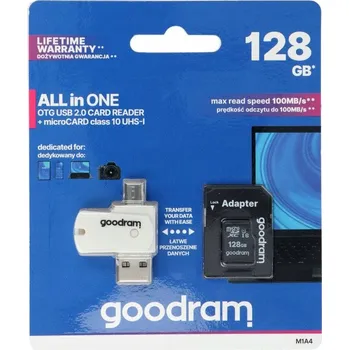 Paměťová karta Paměťová karta GOODRAM microSDXC 128 GB + čtečka
