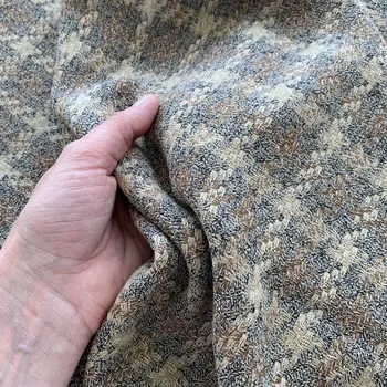 Kostýmovka hnědo béžová, vlna, viskóza, PES, len Slovena Žilina