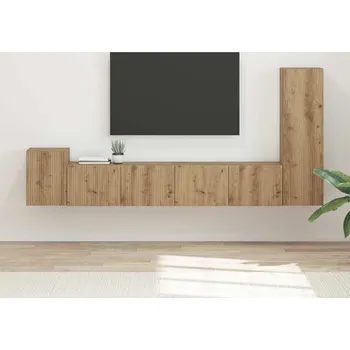 Obývací stěna vidaXL Sestava TV skříněk 3 pcs Artisanový dub kompozitní dřevo [3409023]